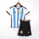 Argentina Dětské Domácí Dres Komplet 2022/23 Tři hvězdičky – Krátký Rukáv