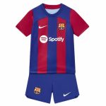 FC Barcelona Dětské Domácí Dres Komplet 2023/24 – Krátký Rukáv